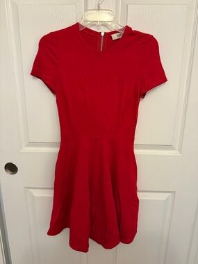 Diane Von Furstenberg Red Short Sleeve Midi Dress